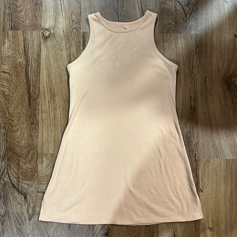 SO Mini Ribbed Orange Tank Top Dress